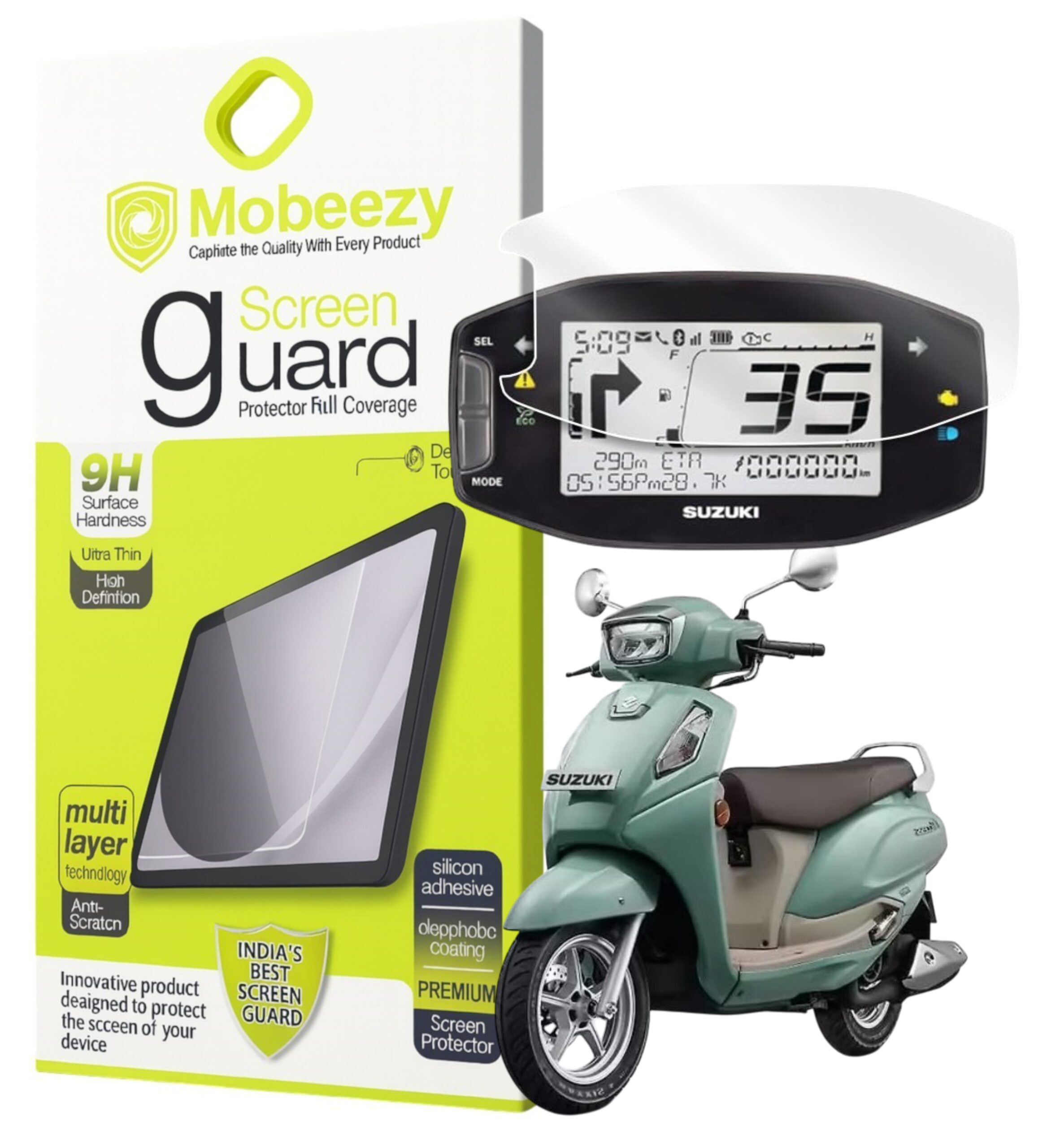 Mobeezy Edge To Edge Tempered Glass For TVS Acess 125