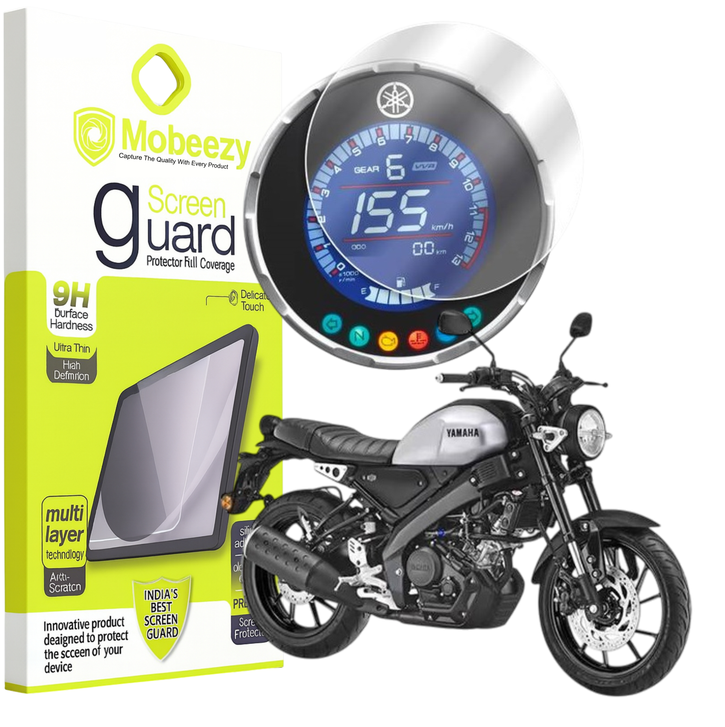 Mobeezy Edge To Edge Tempered Glass For Yamaha XSR 155