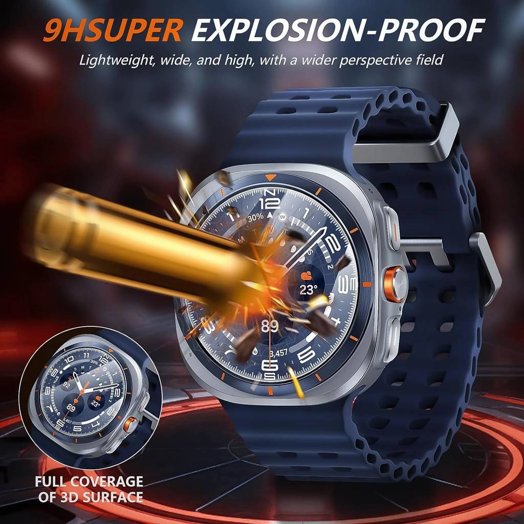 Mobeezy Edge To Edge Screen Guard For Samsung Watch 6 Classic,8,7Ultra (47mm)(Pack of 2)