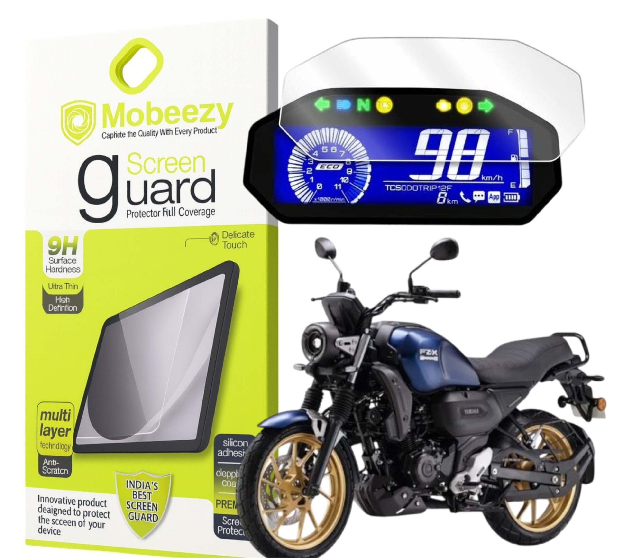 Mobeezy Edge To Edge Tempered Glass For Yamaha FZX