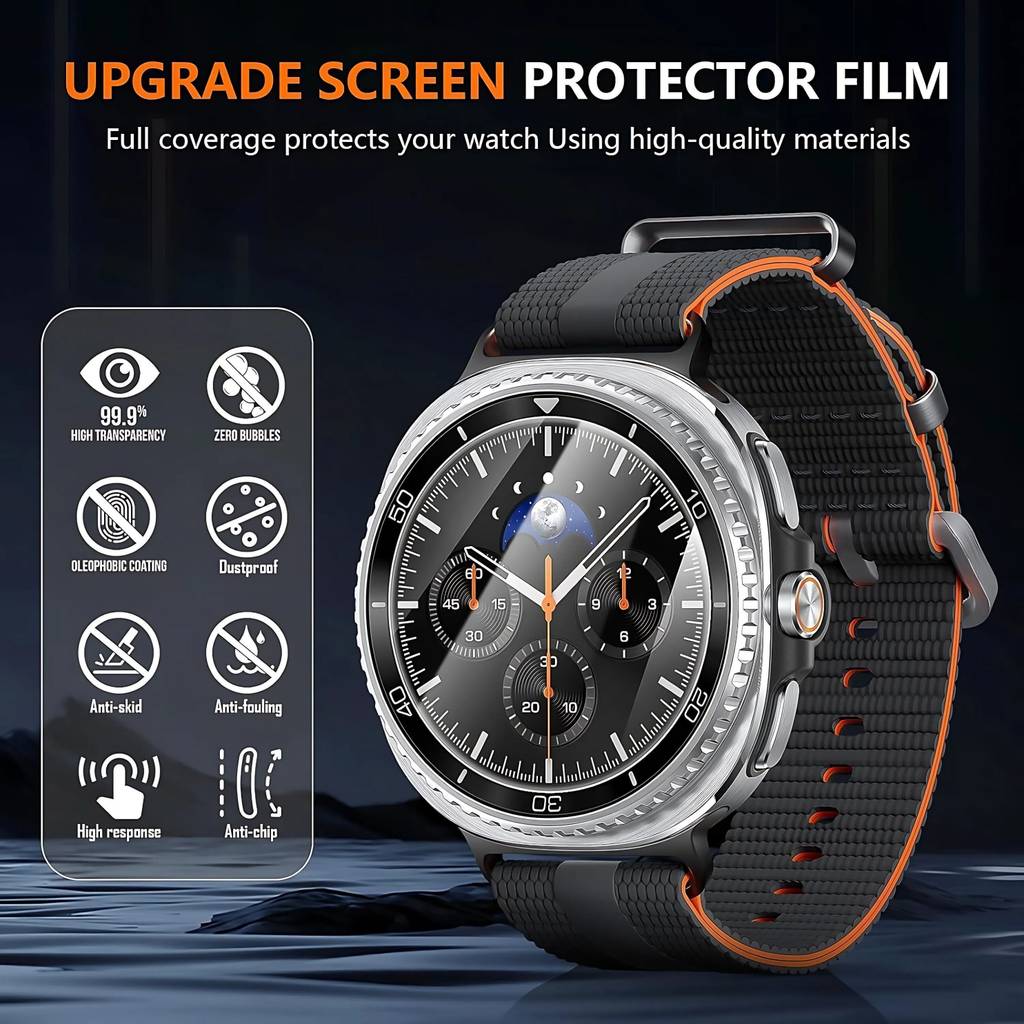 Mobeezy Edge To Edge Screen Guard For Samsung Galaxy Watch 4,8 Classic (46mm) (Pack of 2)