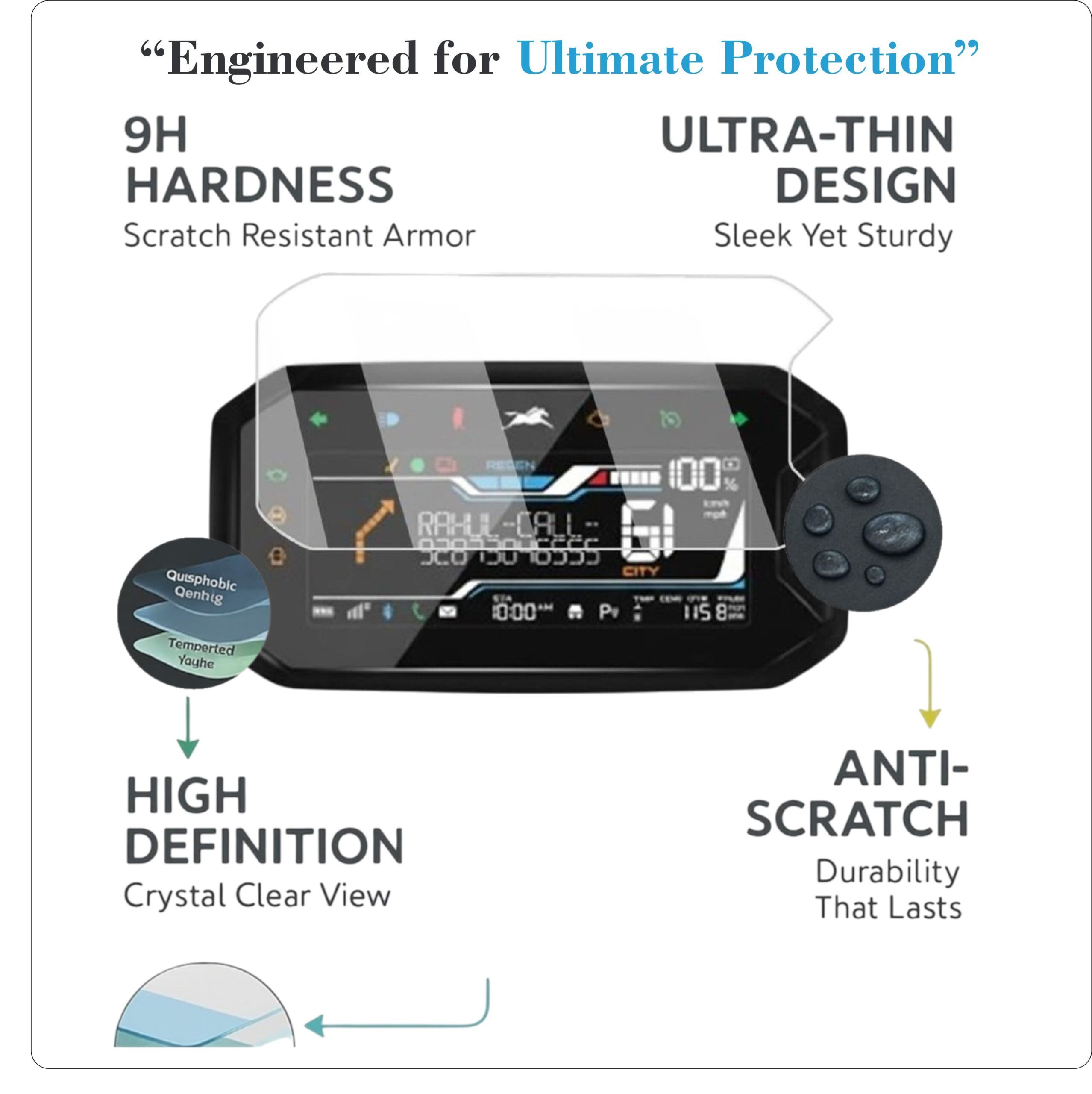 Mobeezy Edge To Edge Tempered Glass For TVS Orbite