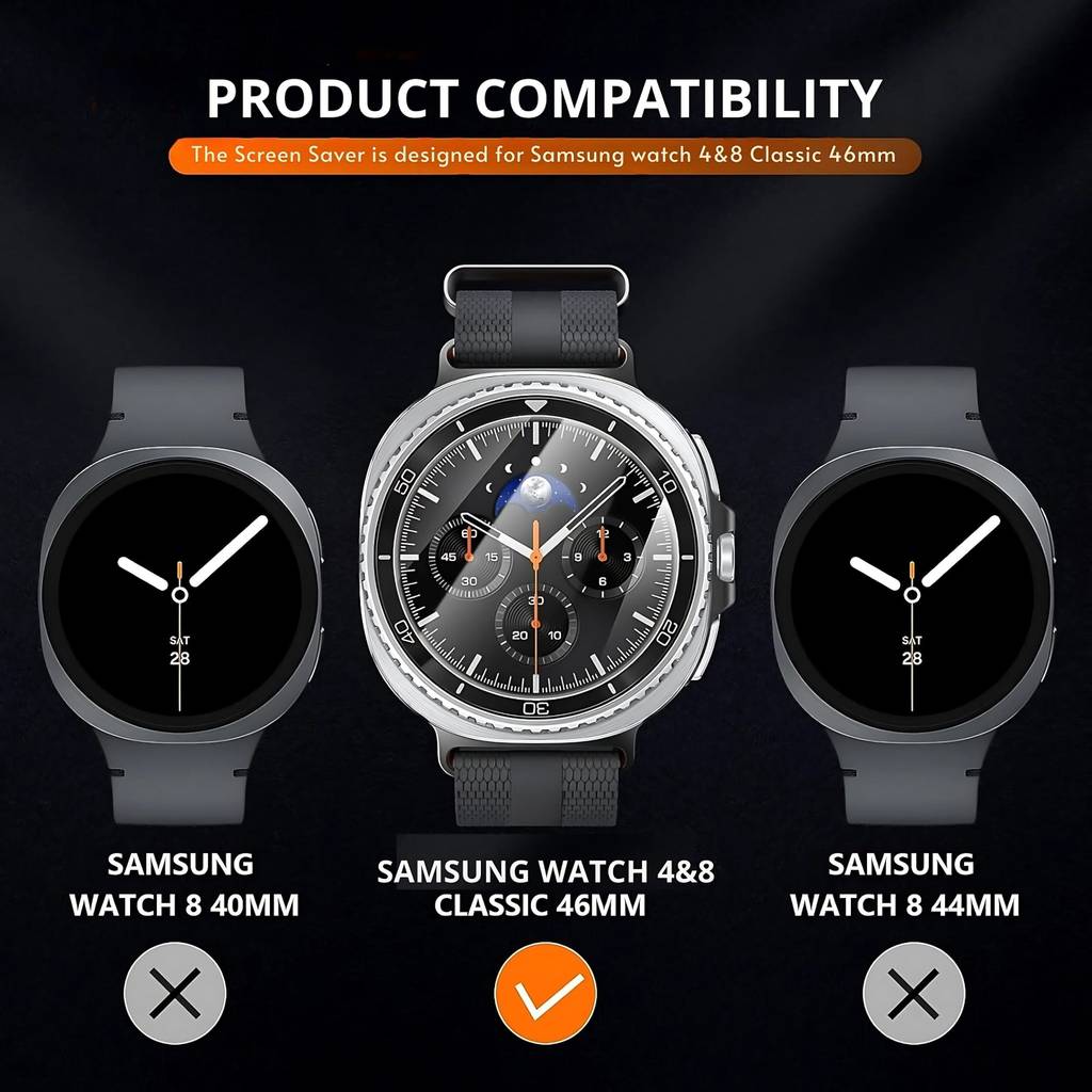 Mobeezy Edge To Edge Screen Guard For Samsung Galaxy Watch 4,8 Classic (46mm) (Pack of 2)