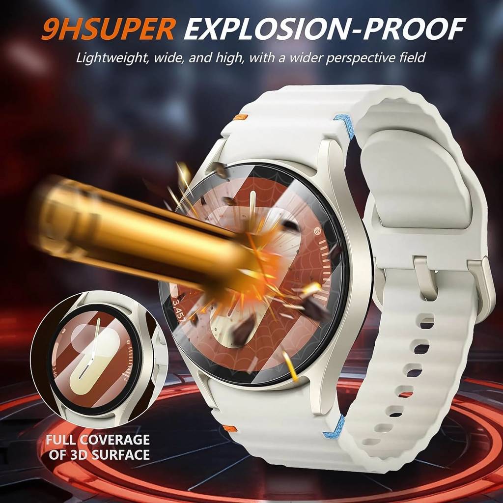 Mobeezy Edge To Edge Screen Guard For Samsung Watch 4,5,6,7,8,FE (40MM) (Pack of 2)