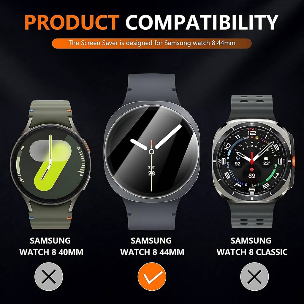 Mobeezy Edge To Edge Screen Guard For Samsung Watch 8(44mm)(Pack of 2)