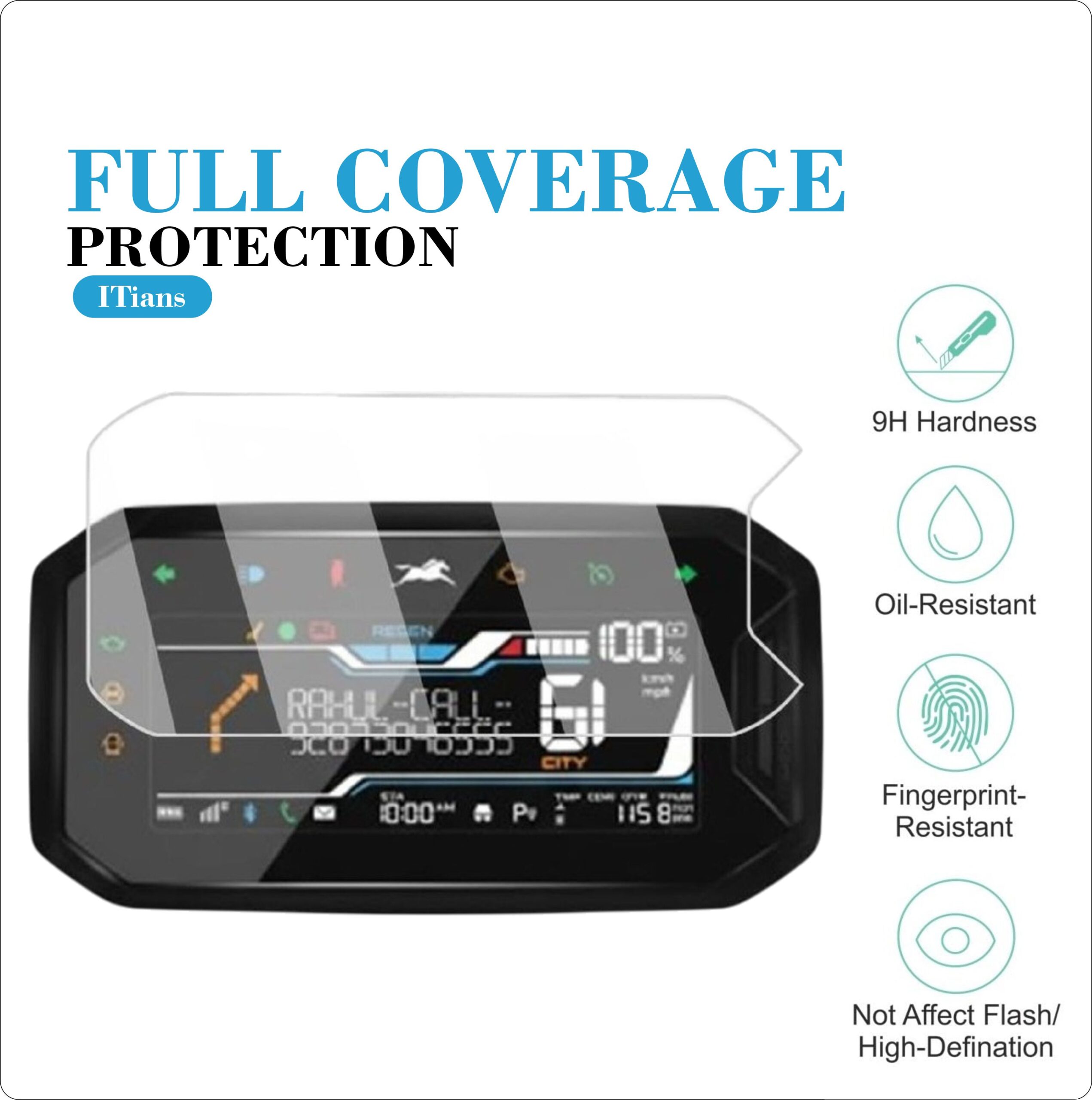 Mobeezy Edge To Edge Tempered Glass For TVS Orbite