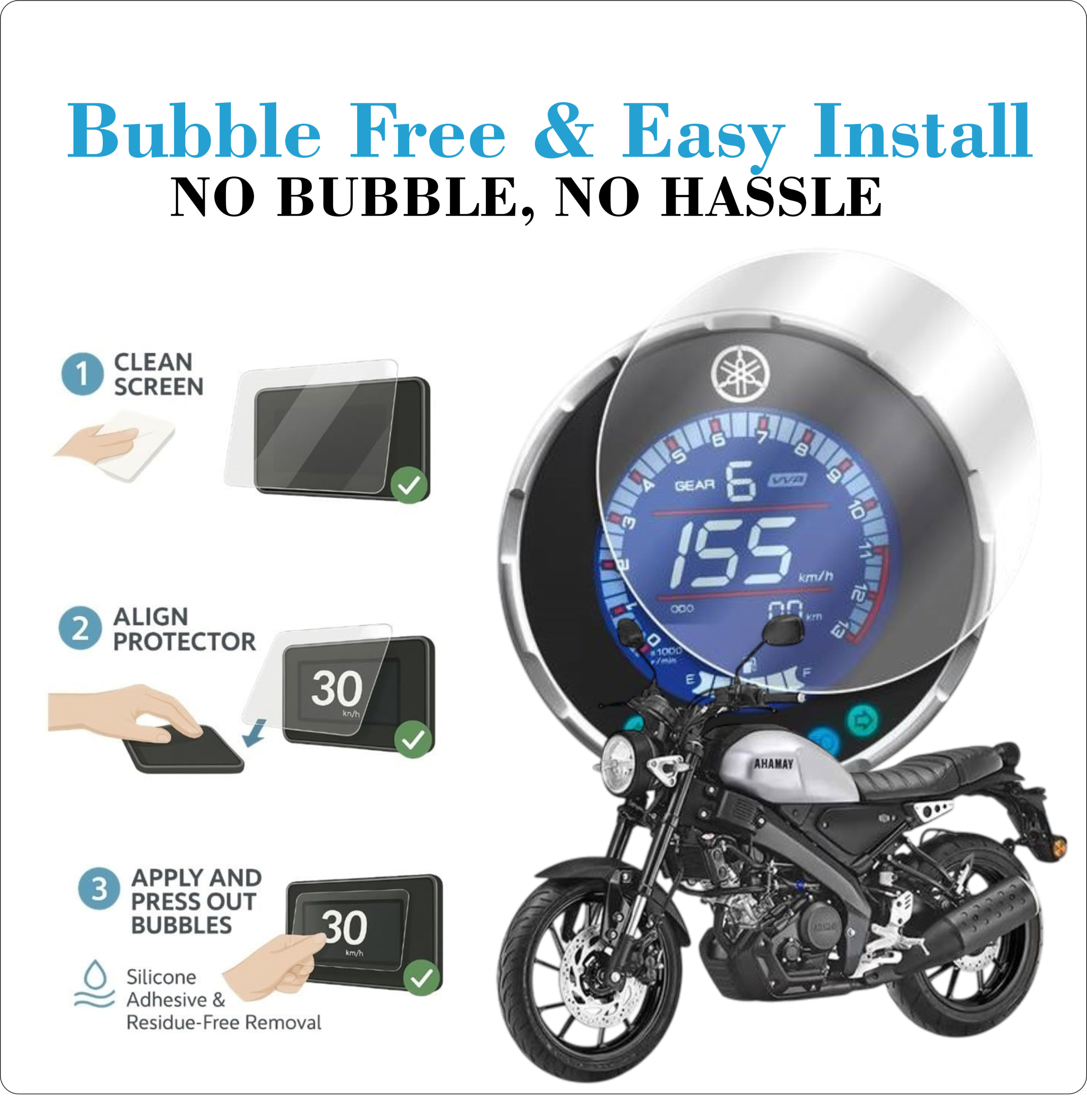 Mobeezy Edge To Edge Tempered Glass For Yamaha XSR 155