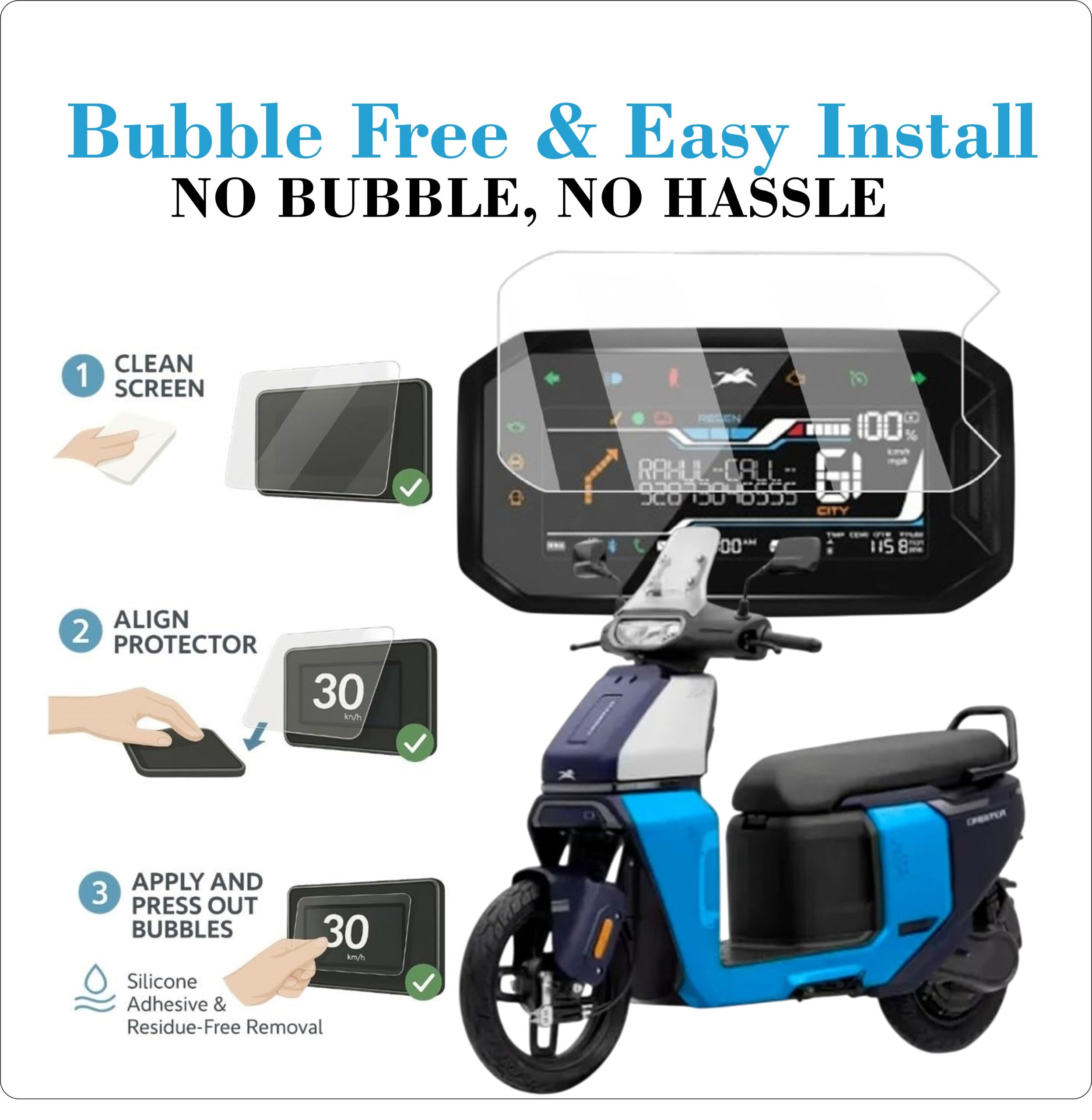 Mobeezy Edge To Edge Tempered Glass For TVS Orbite