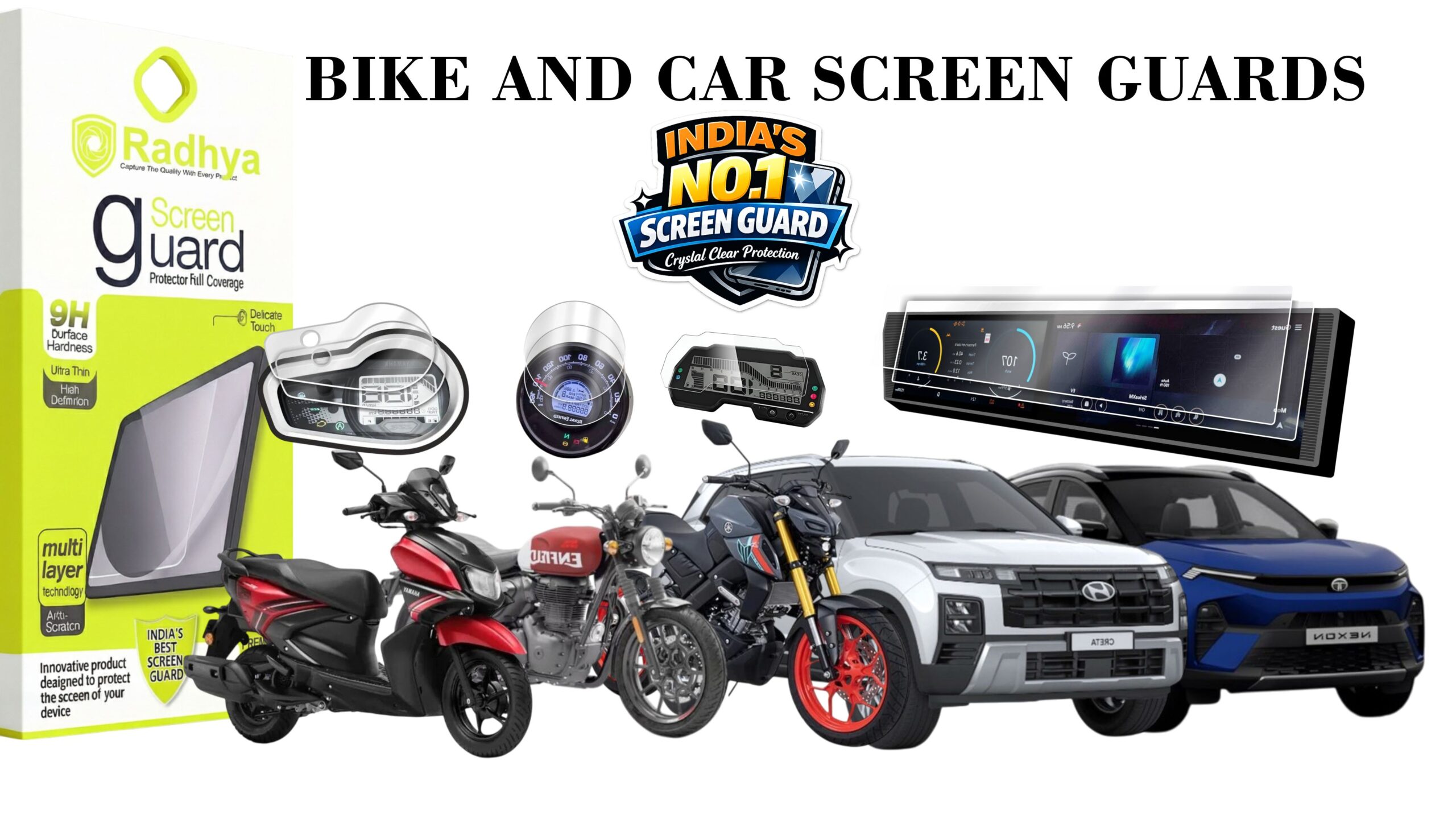 Car screen guards for  cars and bikes