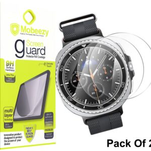 Mobeezy Edge To Edge Screen Guard For Samsung Galaxy Watch 4,8 Classic (46mm) (Pack of 2)