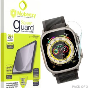 Mobeezy Edge To Edge Screen Guard For Apple Watch Ultra (Pack of 2)