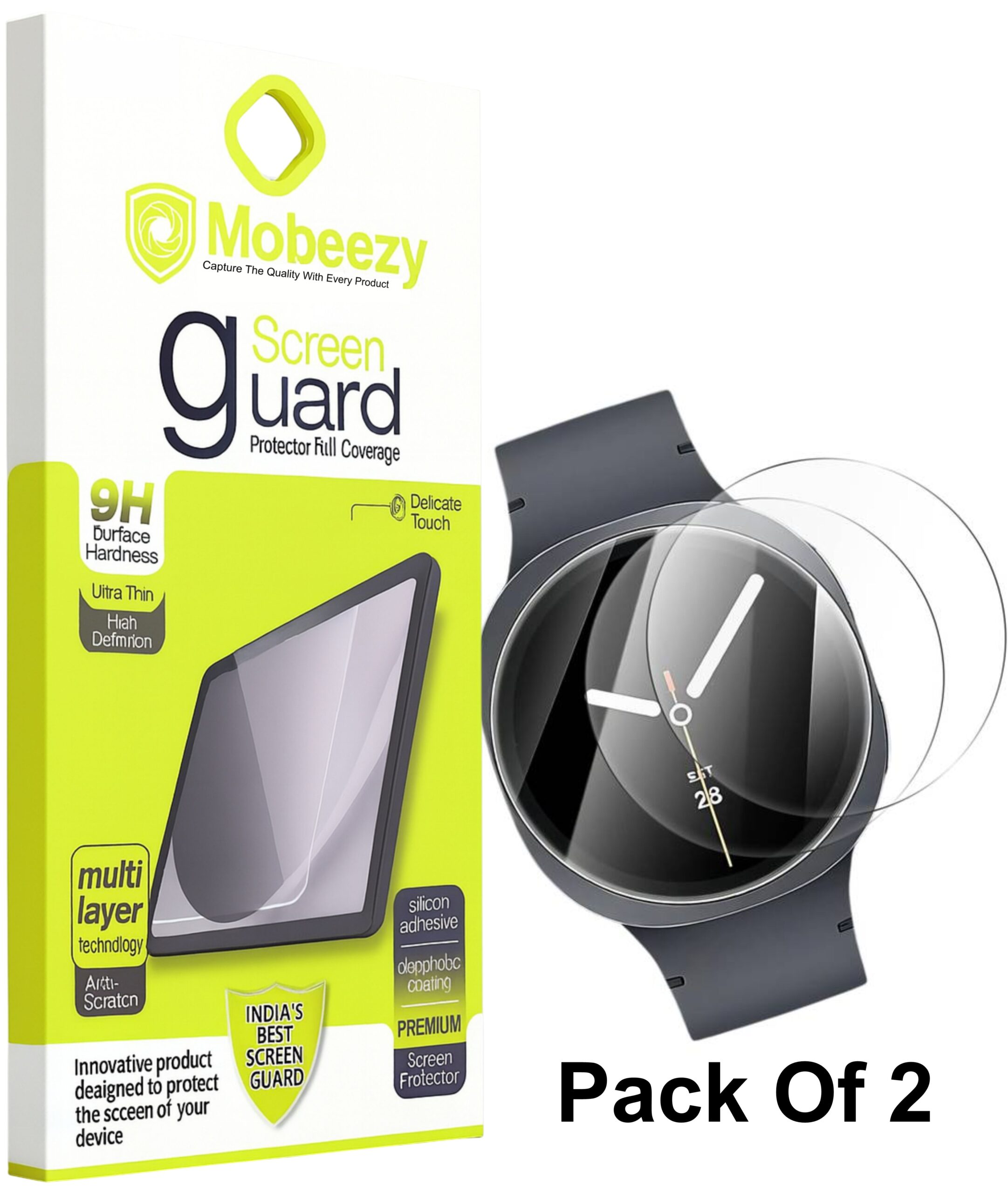 Mobeezy Edge To Edge Screen Guard For Samsung Watch 8(44mm)(Pack of 2)