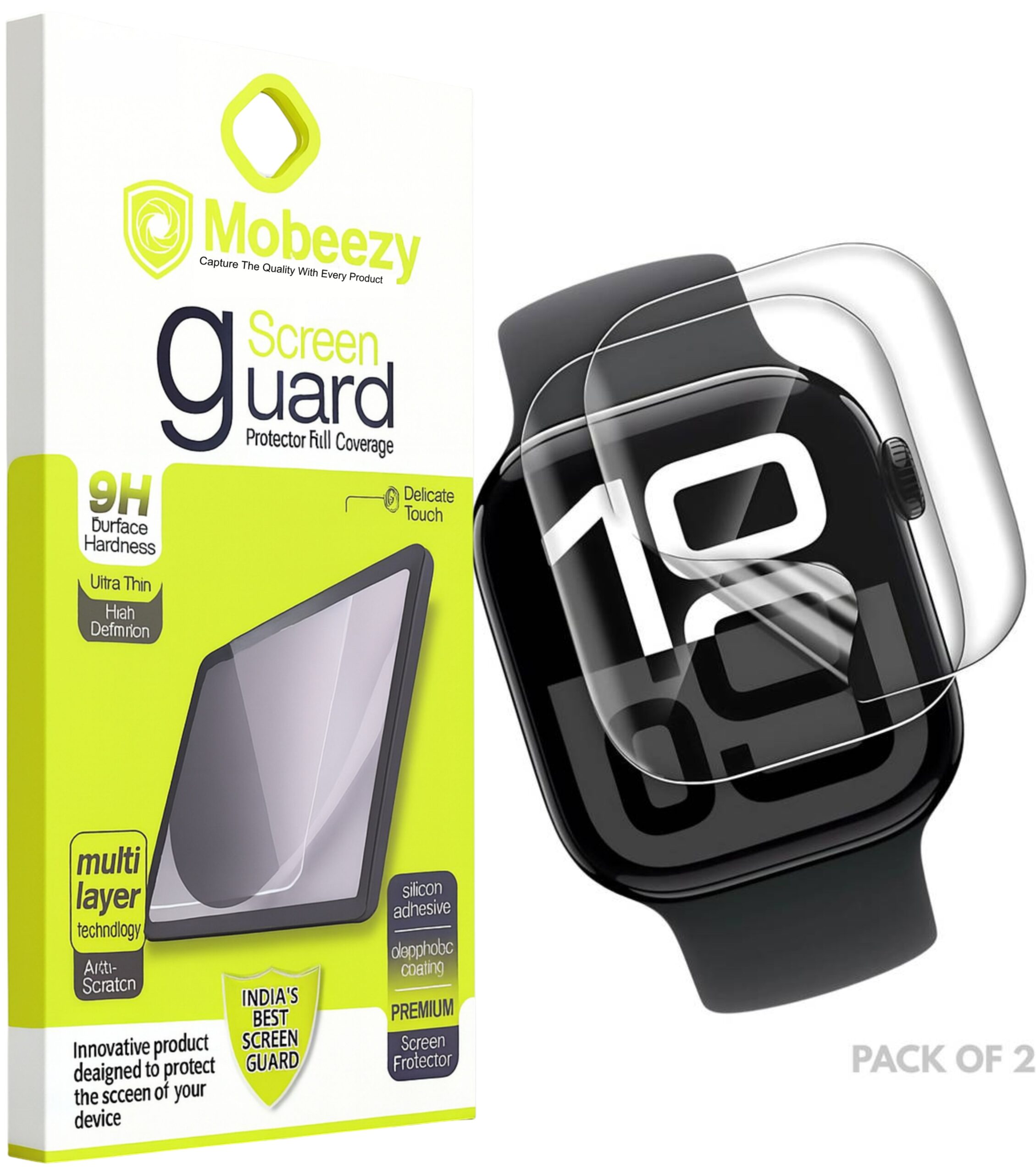Mobeezy Edge To Edge  Screen Guard For Apple Watch 40 mm