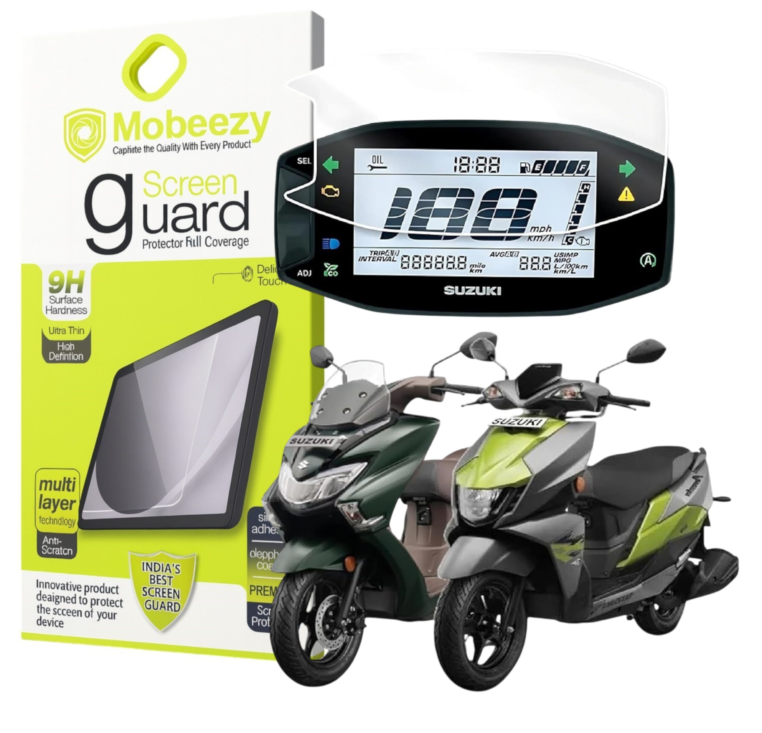 Mobeezy Edge To Edge Tempered Glass For  Suzuki Burgman Street 125